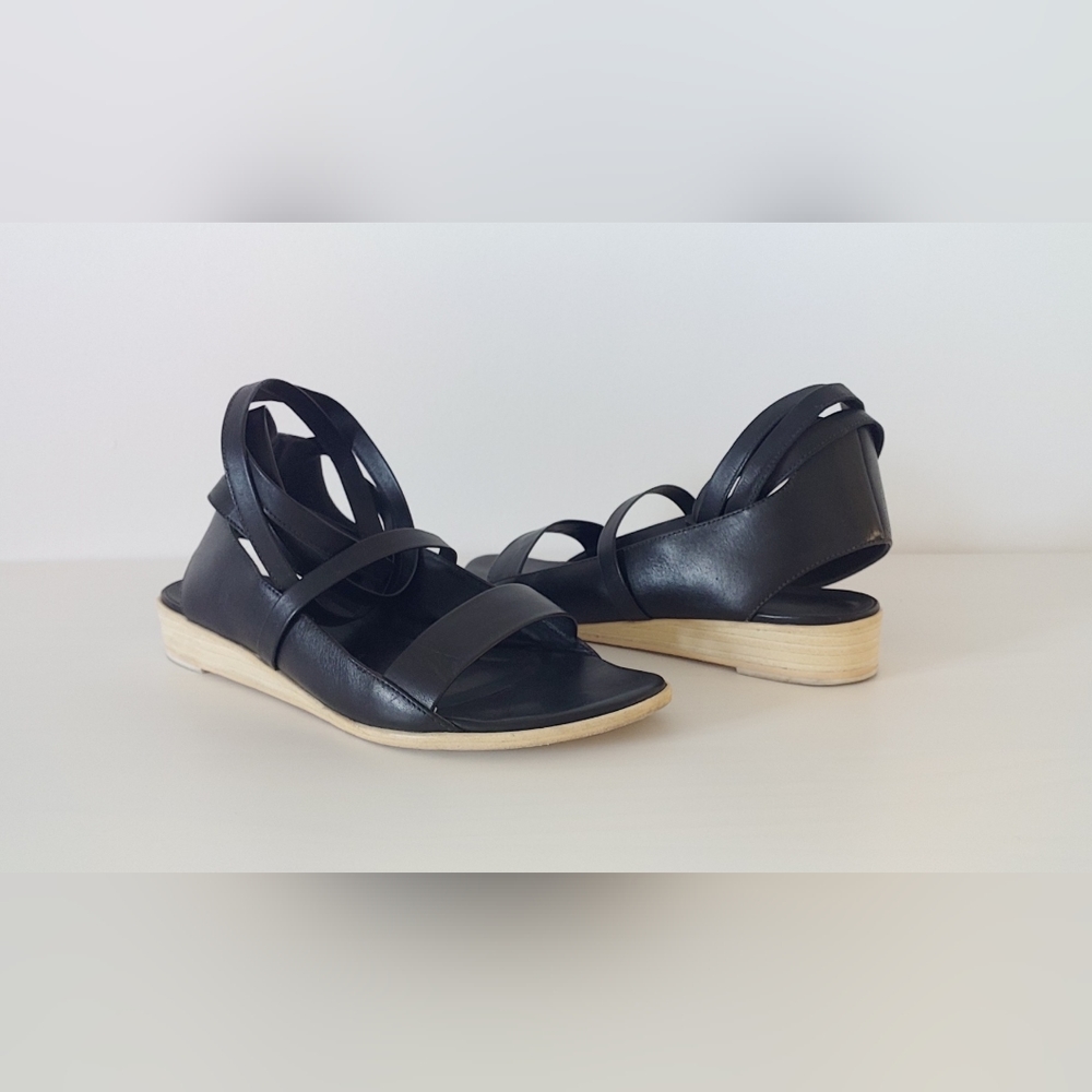Tibi Ellison black lace up leather sandals